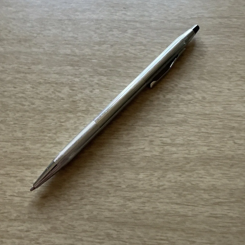 Cross Classic Century Chrome Silver PVD Micro-knurl Ballpoint Pen Vtg USA READ